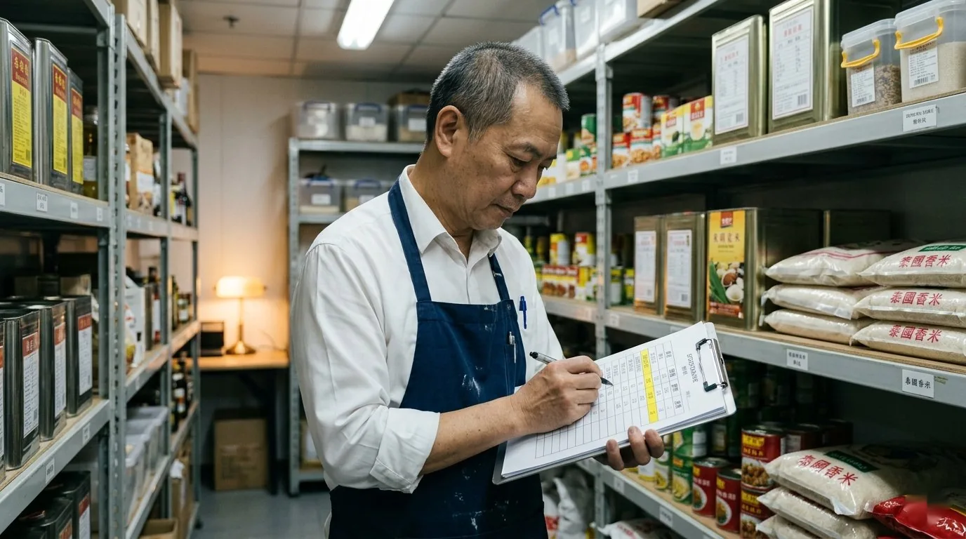 Restaurant stocktake: book vs actual, variance reveals the truth
